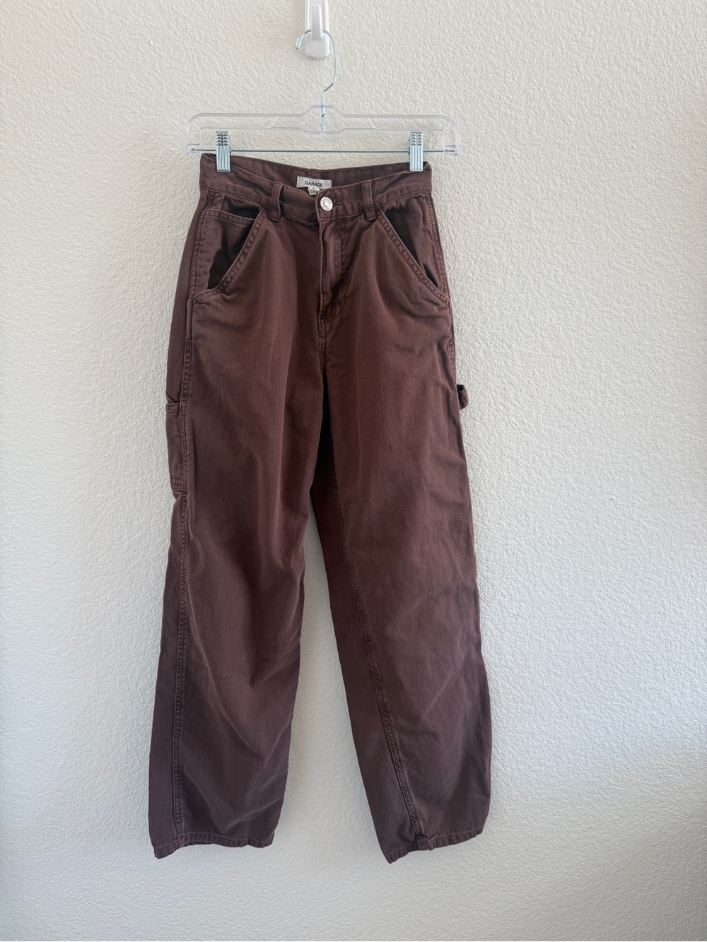 Chocolate Brown 100% Cotton Cargo Relaxed Fit‎ Work Pants by Garage